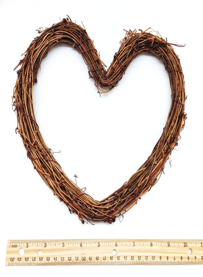 KARMELLING 1 PC Natural Grapevine Heart Wreath|Easter Home Decor | Natural Rattan Wreath | Wedding Wreath, 10 Inch - Image 2